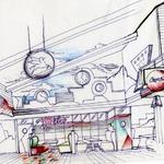Metro Diner design study showing our overall design concept.